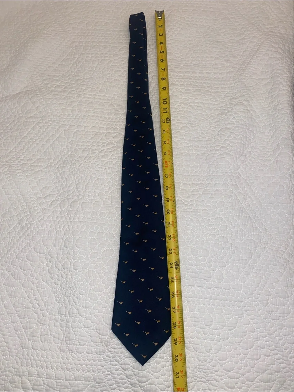 Beau Brummell Classic Navy Men's Tie with Subtle Bird Pattern